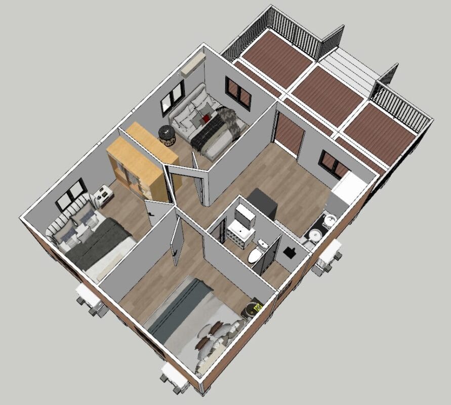 expandable container house layout